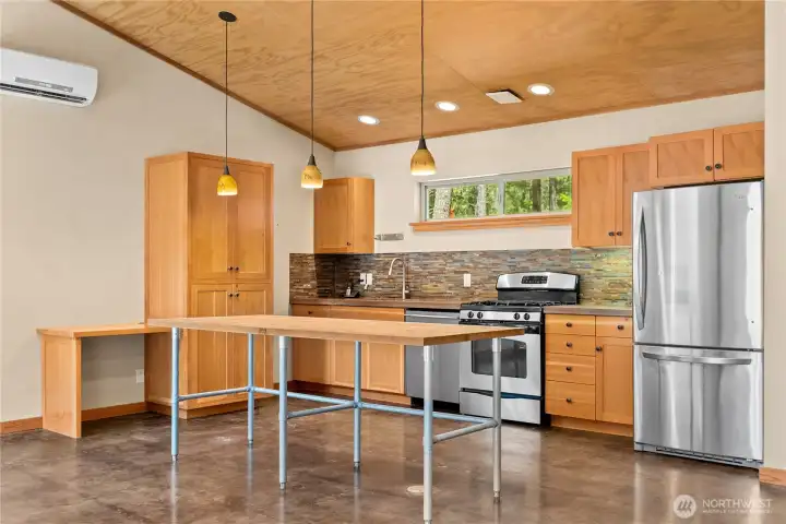 Kitchen space is open and inviting