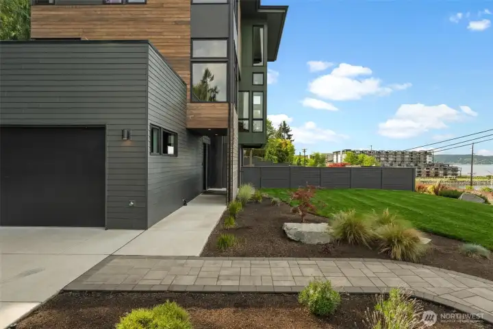 Manicured grounds with curated landscaping.
