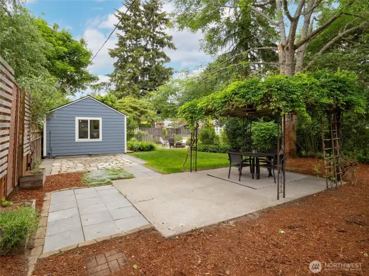 Stroll through the backyard oasis to your 375 sq ft detached studio - a true highlight of this property!