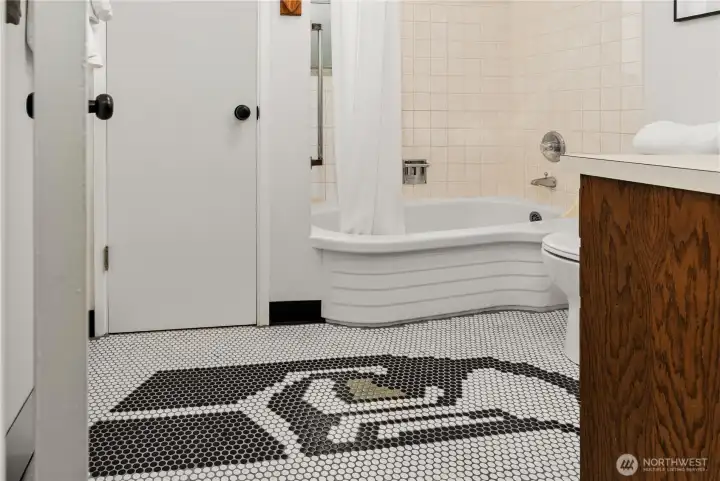 The ultimate custom bathroom for a dedicated Seahawks fan!