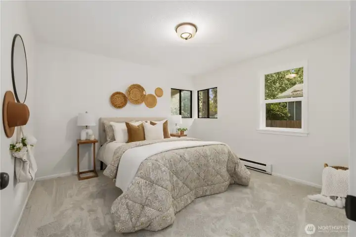 Generously sized bedrooms with flexible layout options