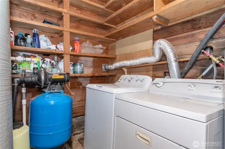 Washer dryer is included. Private well.