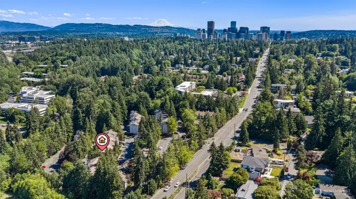Take in breathtaking views of Mount Rainier. Turn left onto Bellevue Way SE from The Ridge Bellevue, and you'll find downtown Bellevue just a 5-minute drive away. Major tech hubs, shopping centers, theaters, and high-end restaurants are all conveniently nearby.