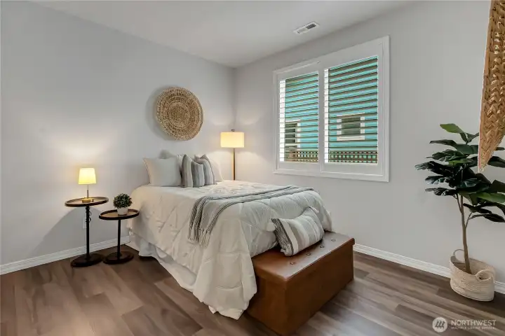 Second bedroom is cozy and convenient to full bath, private storage and more! Be careful your guest may want to stay a bit too long!!!