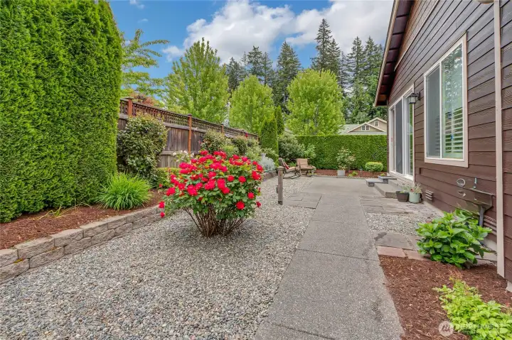 Much of the garden space is not even shown in this photo - so come and experience for yourself - all the potential in this property. This area is literally BURSTING with plant life most of the year - AND STILL HAS TONS OF SPACE FOR GARDENING!