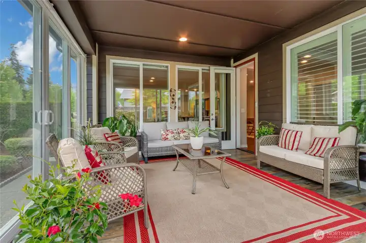 Completely enclosed with highest quality materials and craftsmanship, this may well become your favorite space. Summer begs for open yet screened walls. Your home will literally smell like a rose as breezes waft into what may become one of your favorite rooms in the house!