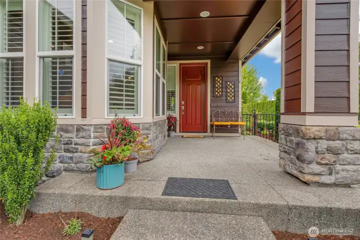 Covered entry welcomes your friends, family (and Amazon packages, too).