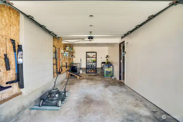 Garage with easy access for the animals to enter into the exterior dog run.