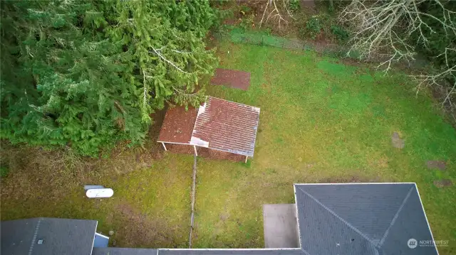 Wood shed from above