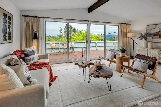 A wall of windows overlooking the views and large back yard