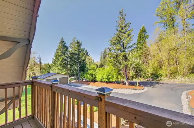 Primary bedroom has a walk out balcony.