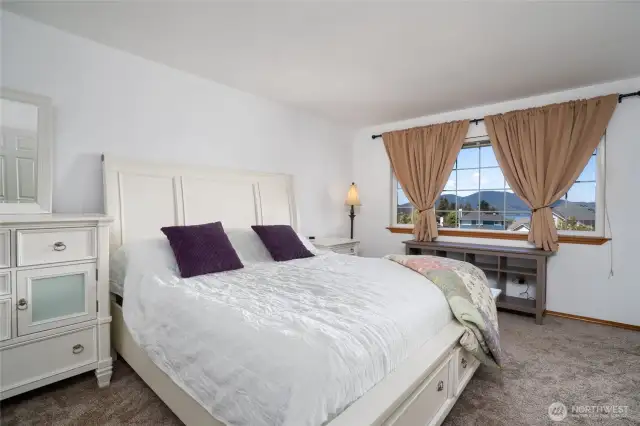 Primary bedroom and partial water view