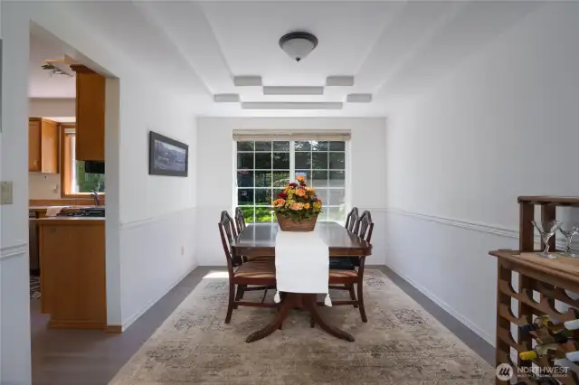 Dining room and view of the back yard