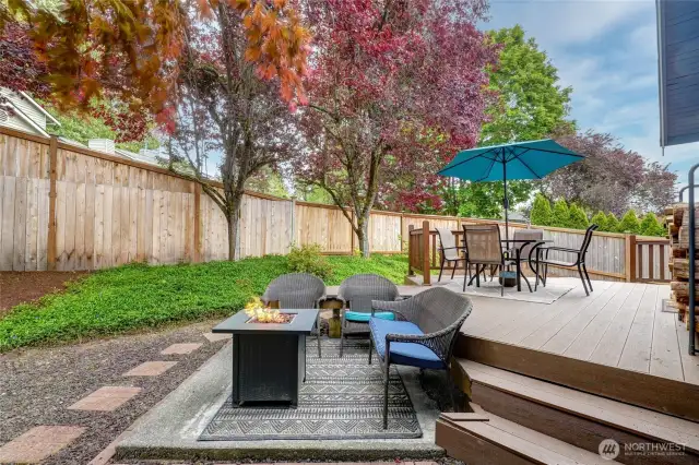 Fully fenced backyard with a great deck & entertaining area