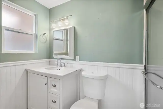 Primary bath with spacious shower