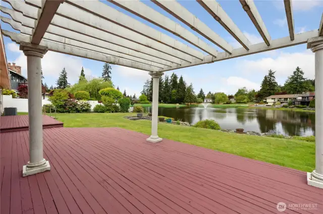 Serenity awaits you on your expansive deck overlooking the lake.