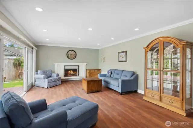 Brick fireplace