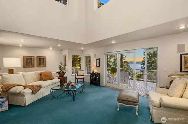 Enjoy the gorgeous view from the inside or open the French doors and step out onto the deck to take in the view.