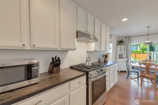 Plenty of prep area in Chef's kitchen open to living room and breakfast nook