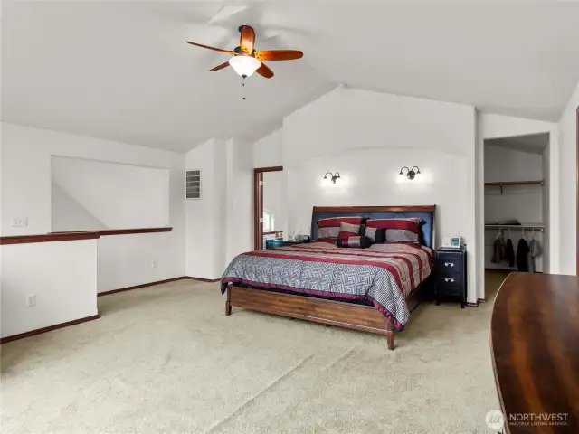 Ceiling fan for cool breezes.