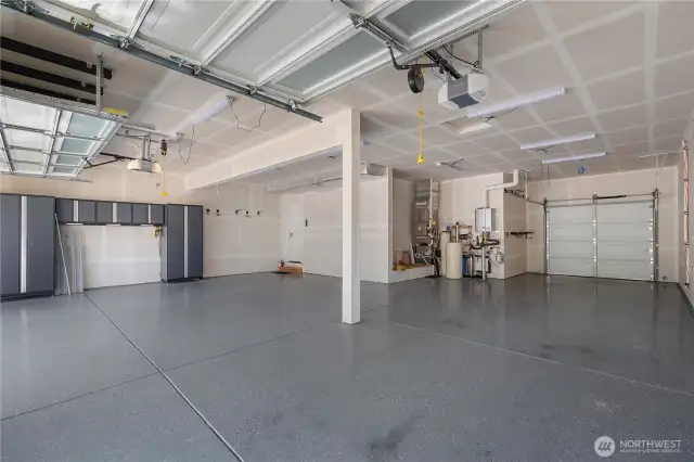 GARAGE DOOR ACCESS TO BACK YARD | STORAGE SHELVES COME WITH THE HOUSE