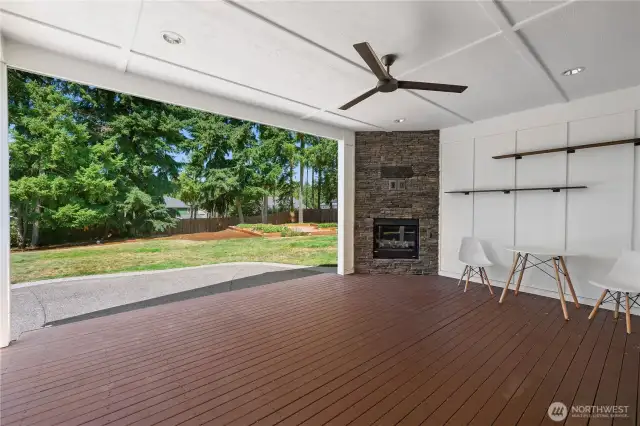 COVERED PATIO WITH GAS FIREPLACE
