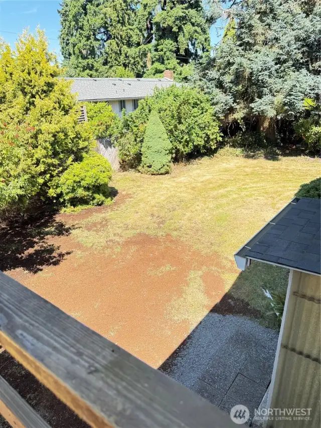 deck overlooking yard