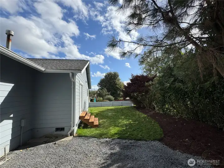 Steps off primary bedroom overlooking the greenbelt.