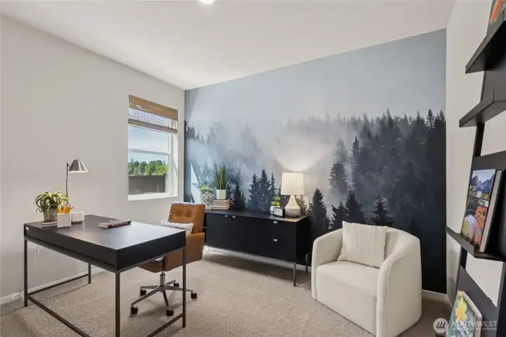 Main floor bedroom and 3/4 bath for guests. Actual home is under construction and finishes, materials, and colors will vary. See site agent for details.