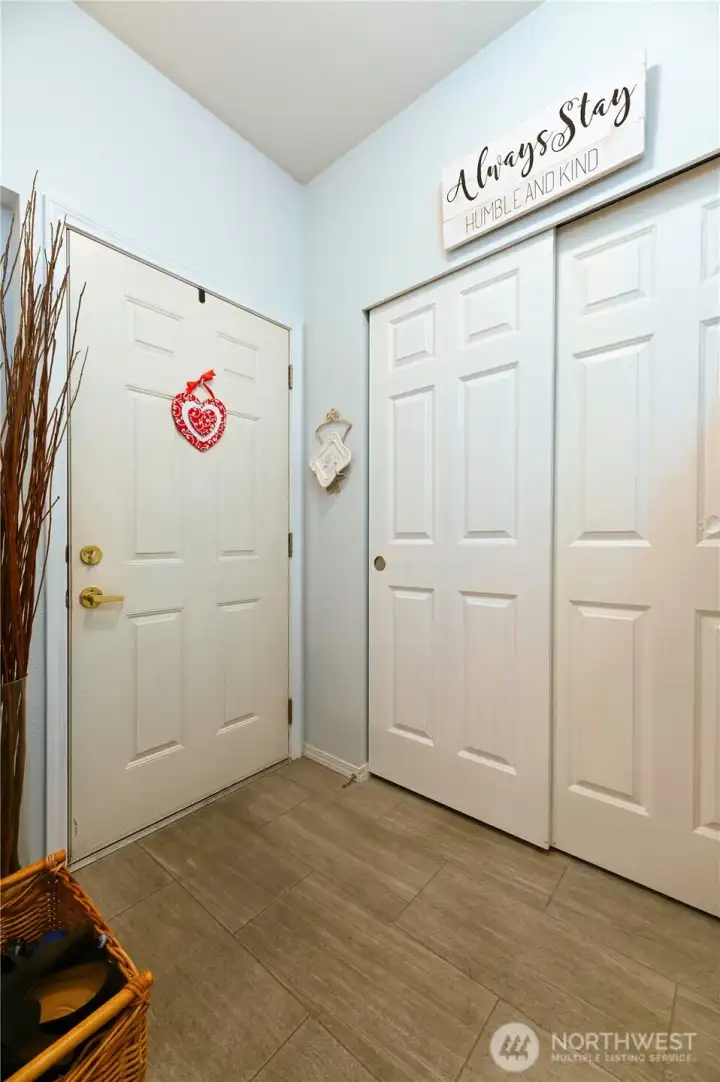 Entry with coat closet.