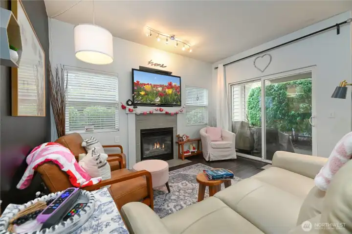 Sliding door off the great room/ family room to the patio.