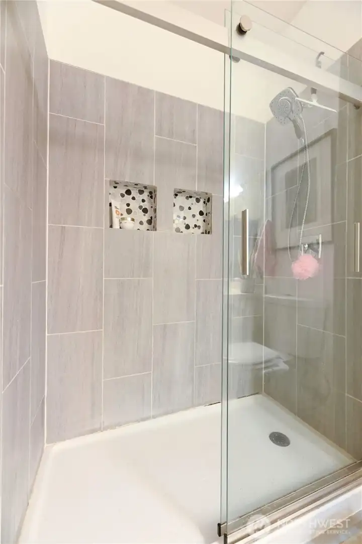 Walk-in shower.