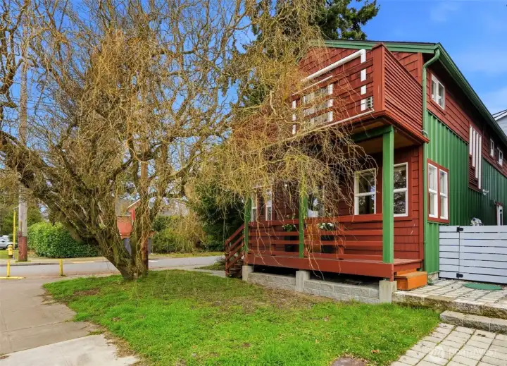 Front of home.  Unit B is the front half of the duplex.