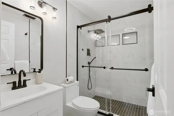 Modern bathroom with sleek shower design