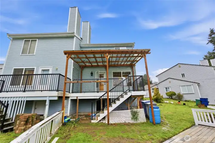 Covered Trex deck perfect for outdoor relaxation