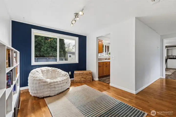 Dining room currently being used as a reading play area.