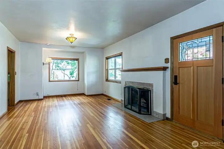 Wood burning fireplace