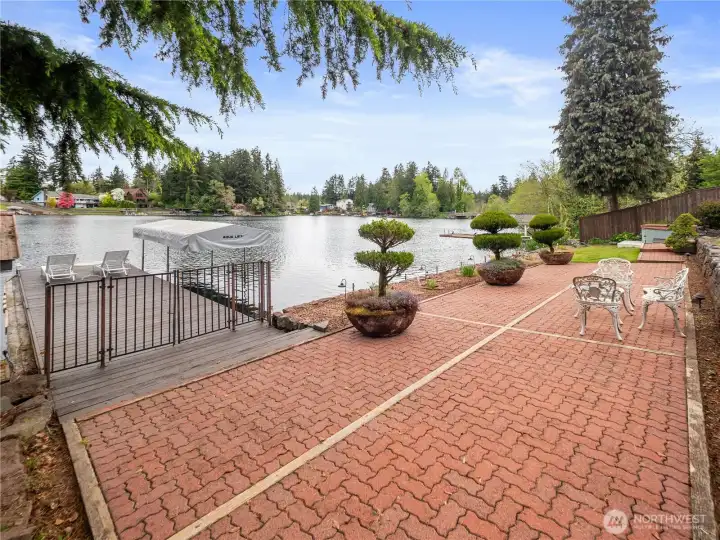 Lakeside patio for summer parties.