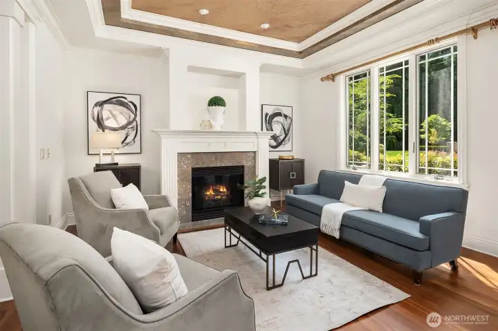 Living room with fireplace