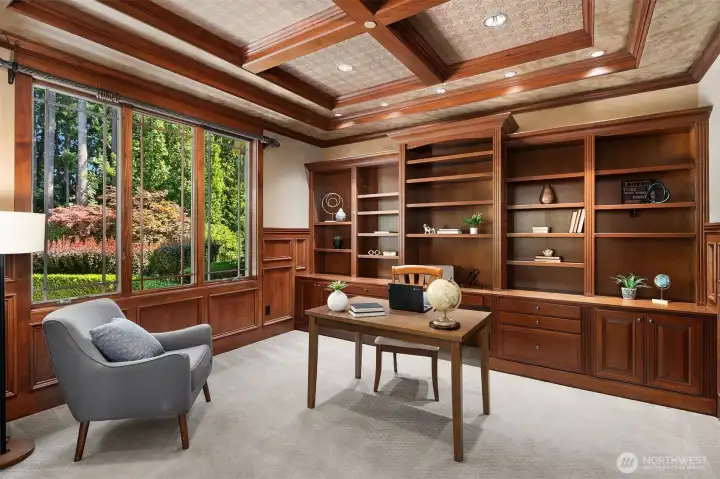 Richly appointed office on main level