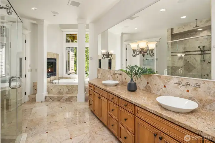 Luxurious primary bathroom