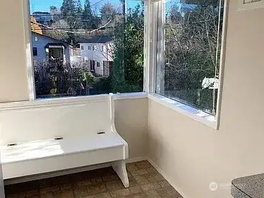 Kitchen eating-nook with territorial view.