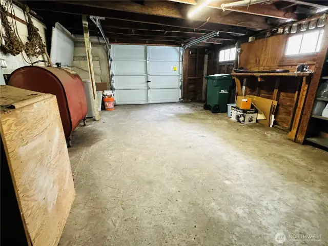 Oil tank is in the garage