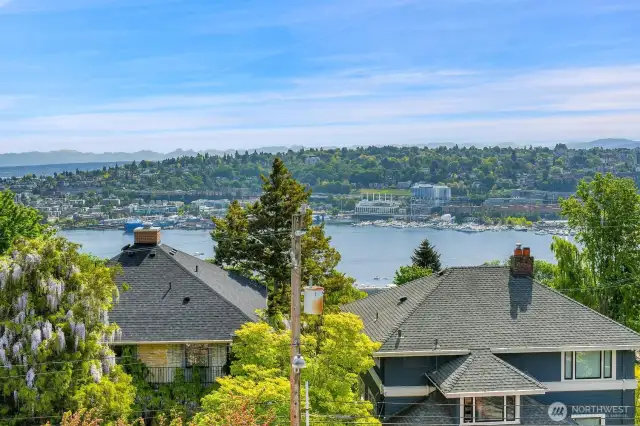 View of Lake Union and the Cascades
