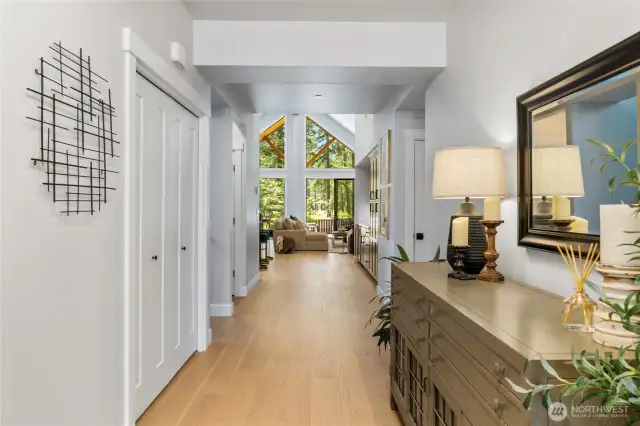 Wide hallway welcomes you as you enter this home.