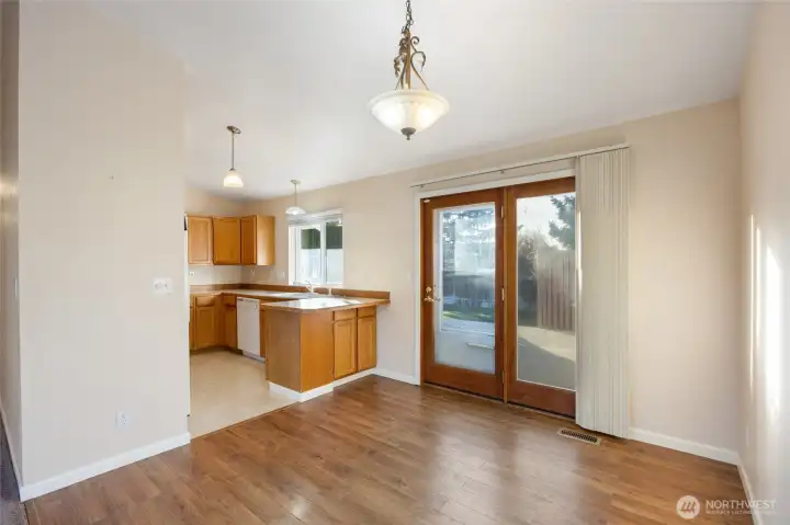 Dining room off the kitchen and living room