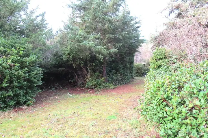 WALKING AROUND THE TURN AROUND AREA TO THE LEFT IT IS TREED TO THE STREET TO MAINTAIN YOUR PRIVACY!