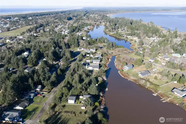 AERIAL VIEW NORTH OF THE PROPERTY, PACIFIC OCEAN, DUCK LAKE AND THE BAY!