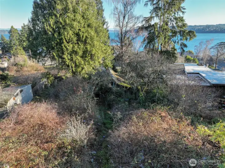 Nestled between two residential homes