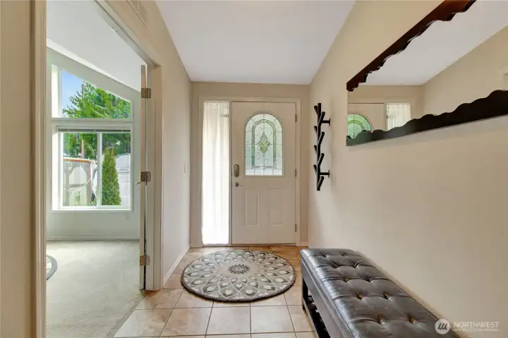 Entry space with office, or spare room to the right of the front door.